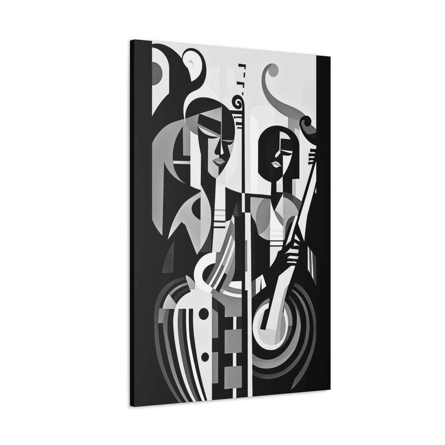 The Melodic Duo - Canvas b&w Wall Art