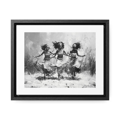 Windswept Rhythm - Framed Canvas b&w Wall Art