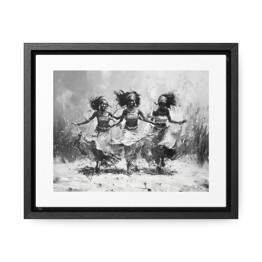 Windswept Rhythm - Framed Canvas b&w Wall Art