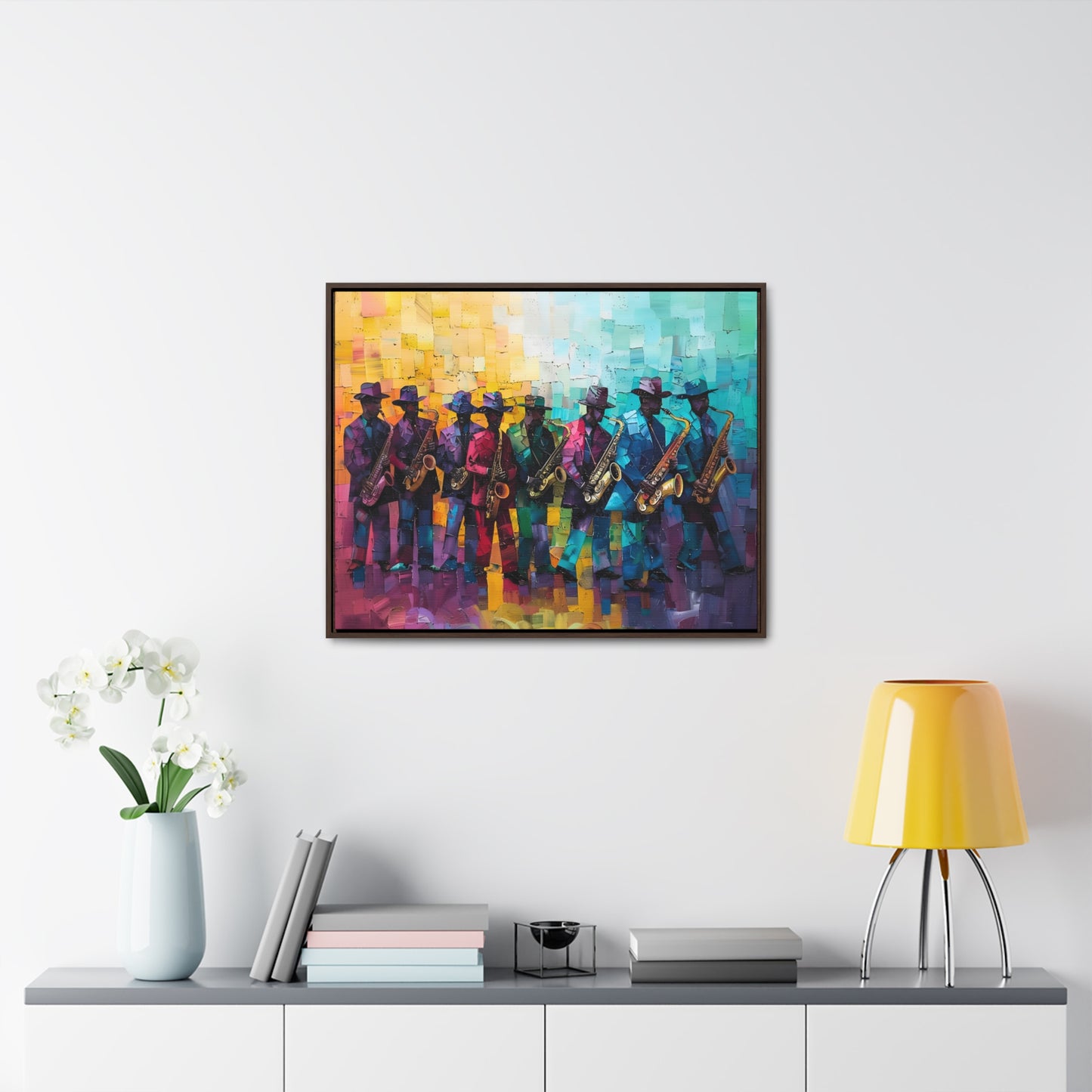 Sax Clan Harmony - Framed Canvas Wall Art
