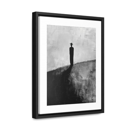Alone, not Lonely - Framed Canvas Wall b&w Art