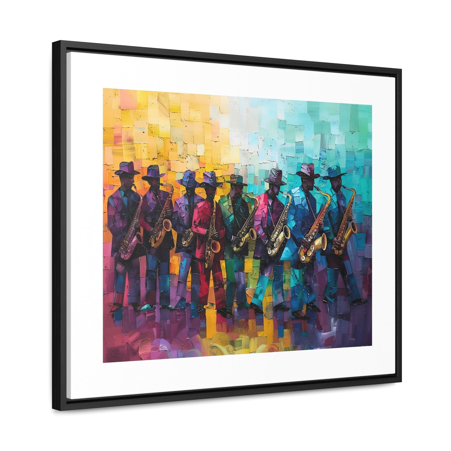 Sax Clan Harmony - Framed Canvas Wall Art