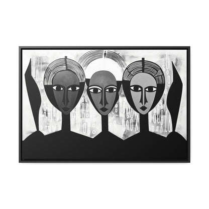 Guardian Angels - Framed Canvas b&w Wall Art