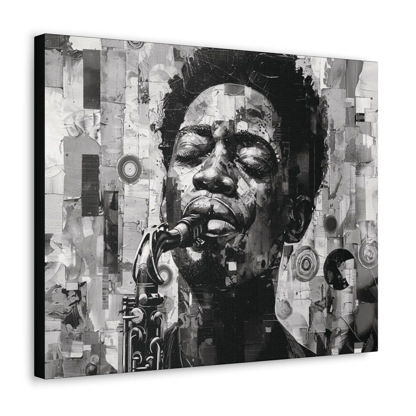 Soul of the Sax - Canvas b&w Wall Art