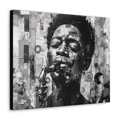 Soul of the Sax - Canvas b&w Wall Art