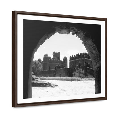 Through the Lion's Jaws - Framed Canvas Photography b&w