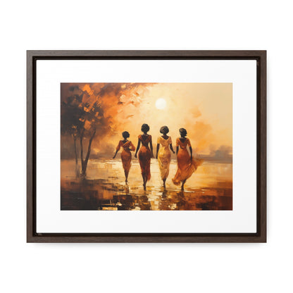 Sunlit Stroll - Framed Canvas Wall Art