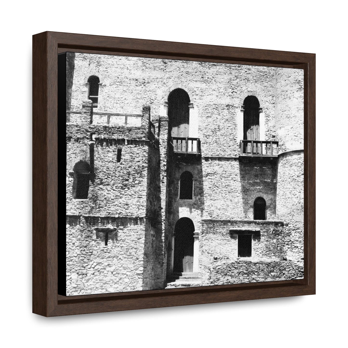 Whispers in Stone - Framed Canvas Photography b&w
