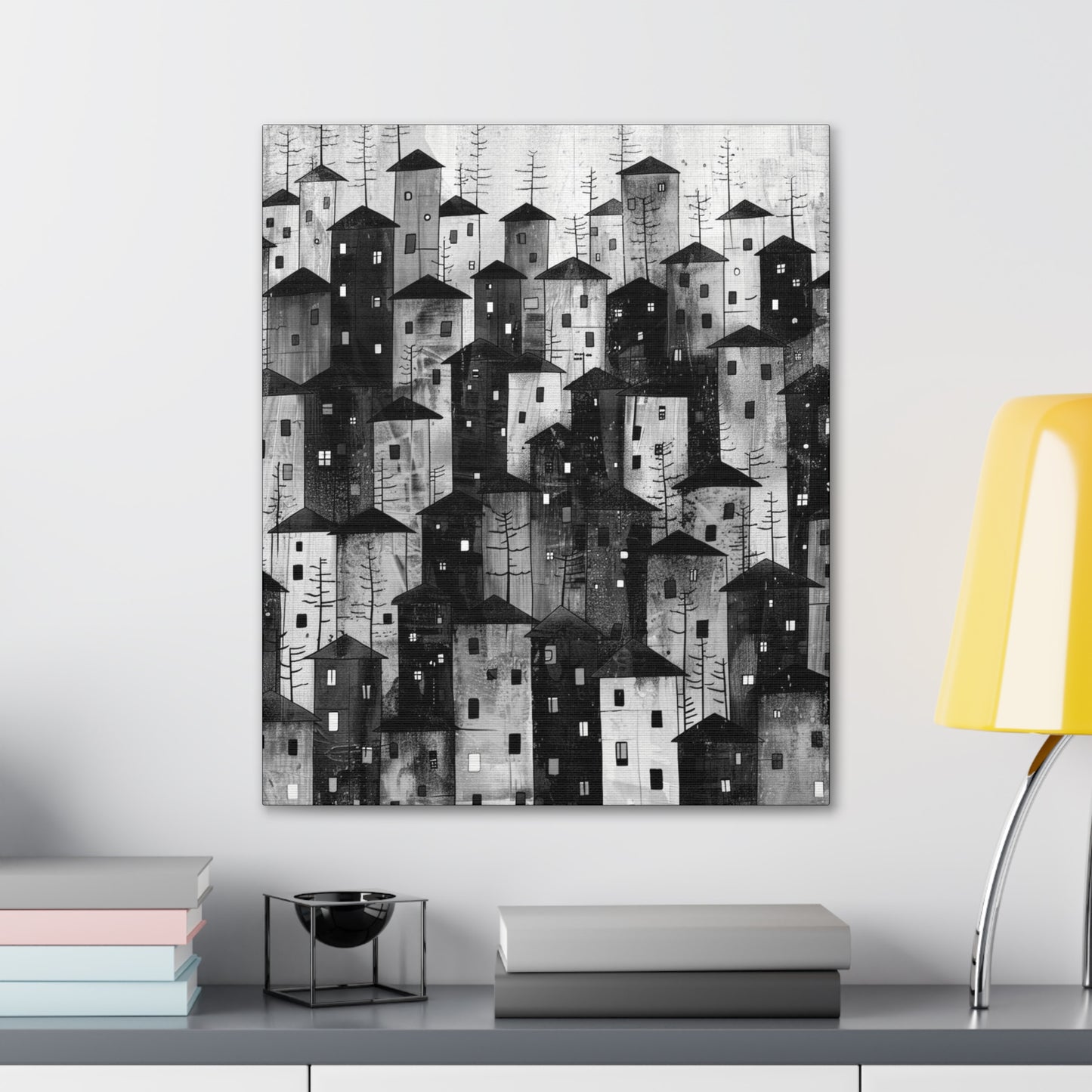 City of Inner Heights - Canvas b&w Wall Art