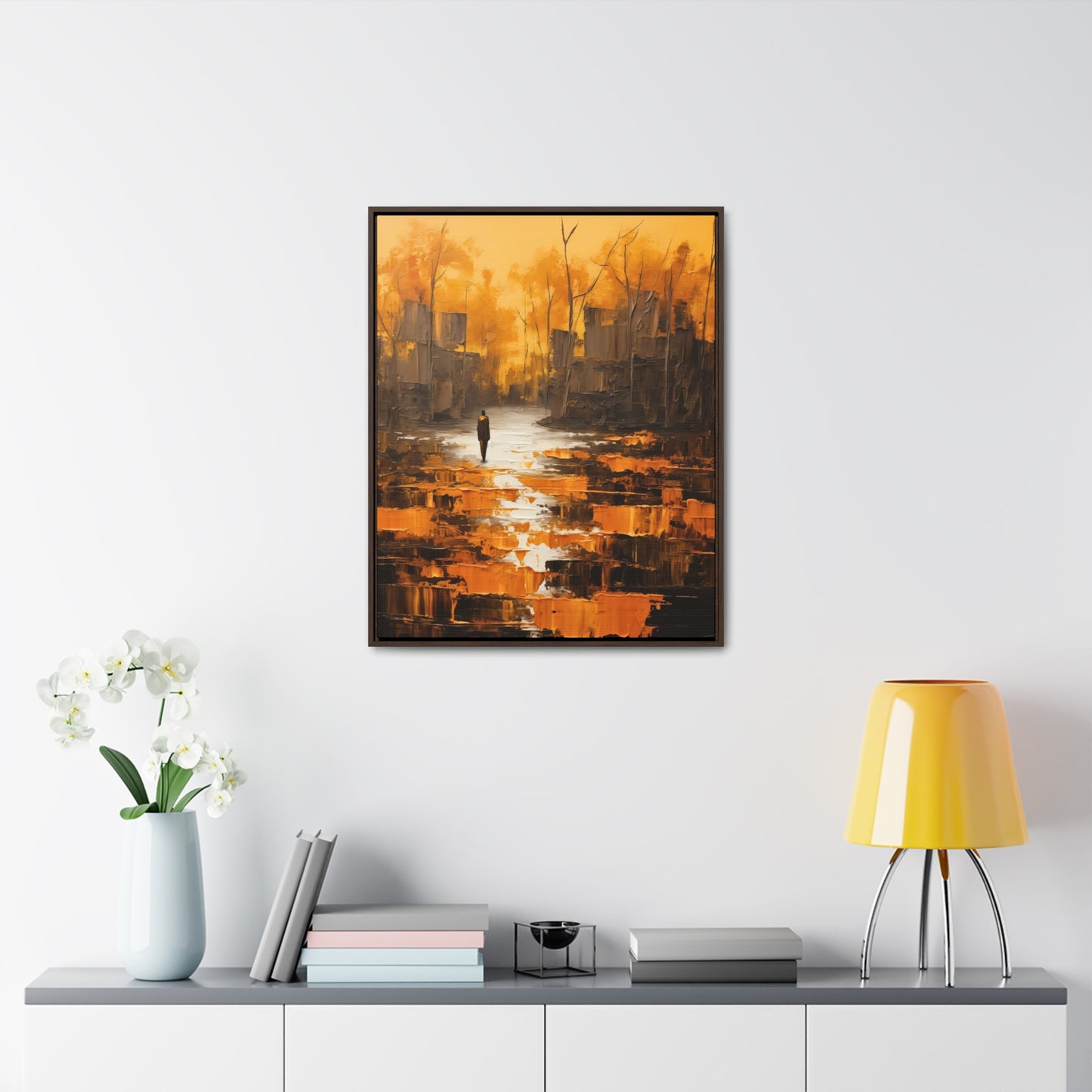 Solitude's Wisdom - Framed Canvas Wall Art