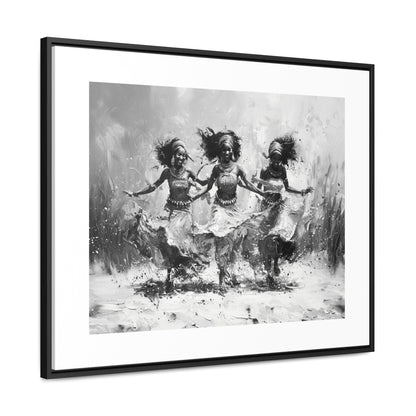 Windswept Rhythm - Framed Canvas b&w Wall Art