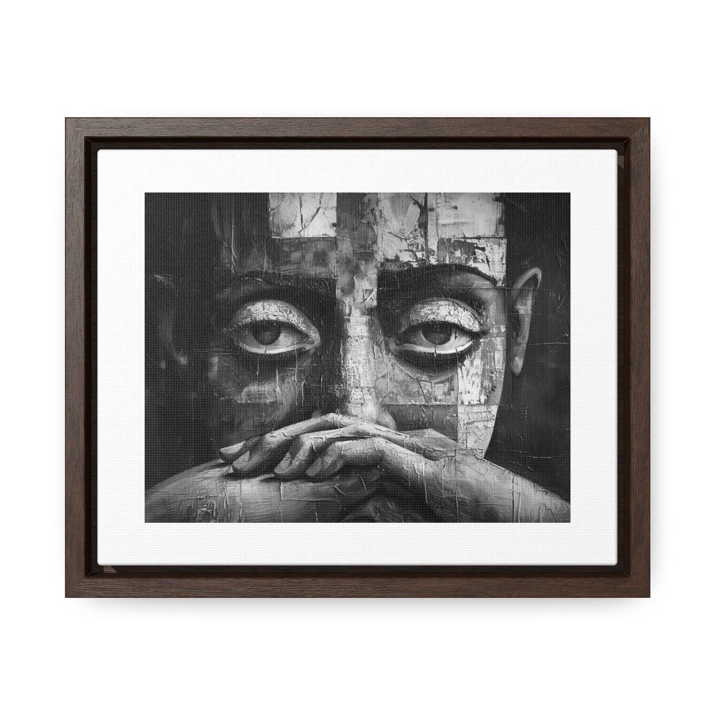 Silent Contemplation - Framed Canvas b&w Wall Art