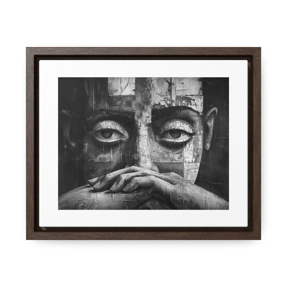 Silent Contemplation - Framed Canvas b&w Wall Art