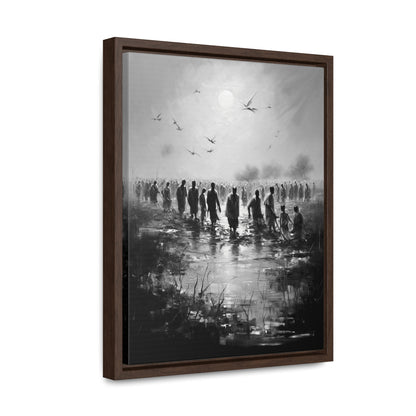 Exodus - Framed Canvas b&w Wall Art