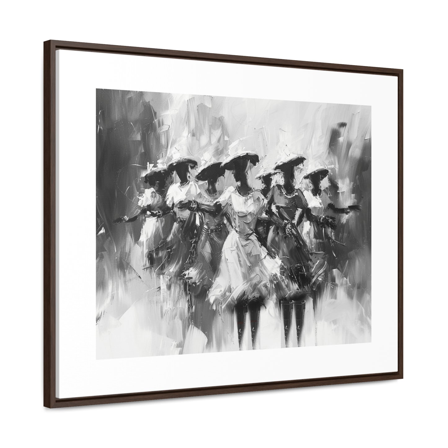Rhythms of Joy - Framed Canvas b&w Wall Art