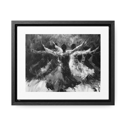 Hearts Wide and Lifted - Framed Canvas b&w Wall Art