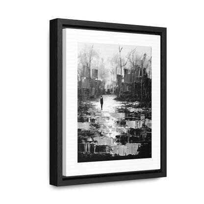 Solitude's Wisdom - Framed Canvas b&w Wall Art