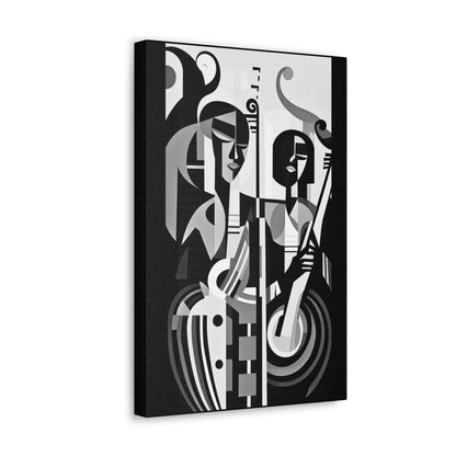 The Melodic Duo - Canvas b&w Wall Art