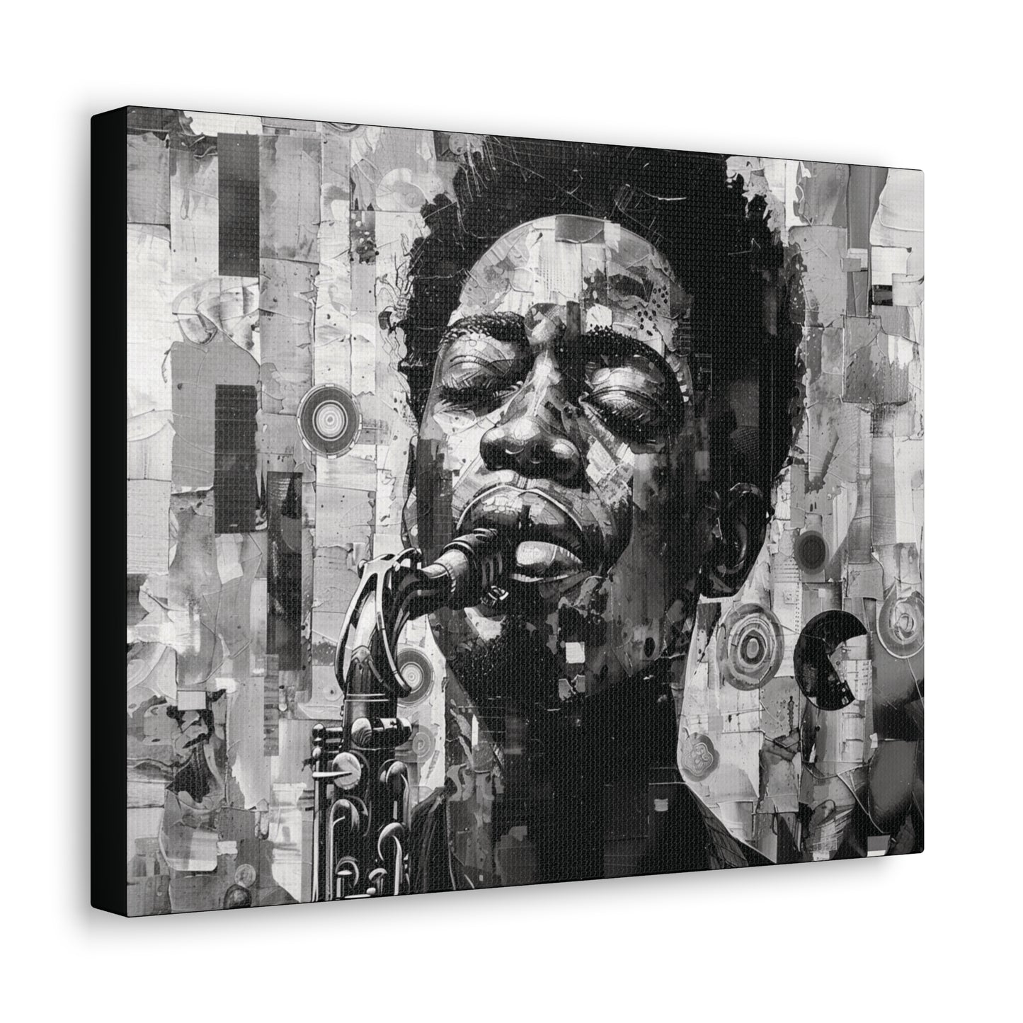Soul of the Sax - Canvas b&w Wall Art