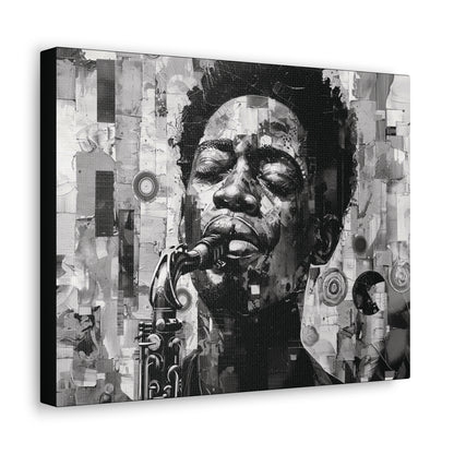 Soul of the Sax - Canvas b&w Wall Art