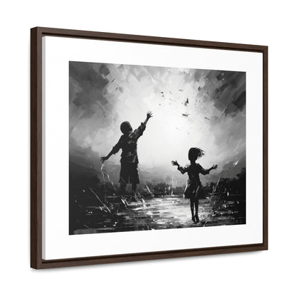 Playing with Light - Framed Canvas b&w Wall Art