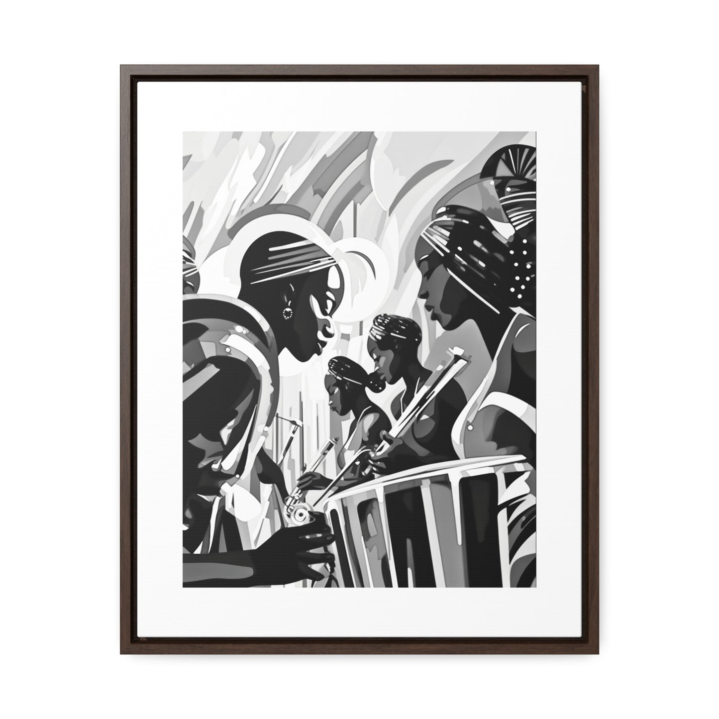 Street Pulse - Framed Canvas b&w Wall Art