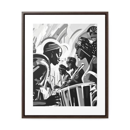 Street Pulse - Framed Canvas b&w Wall Art
