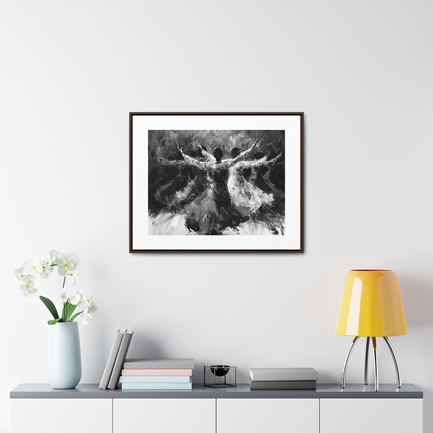 Hearts Wide and Lifted - Framed Canvas b&w Wall Art