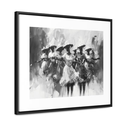 Rhythms of Joy - Framed Canvas b&w Wall Art