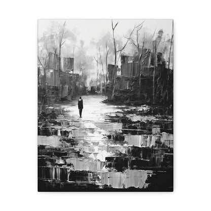 Solitude's Wisdom - Canvas b&w Wall Art