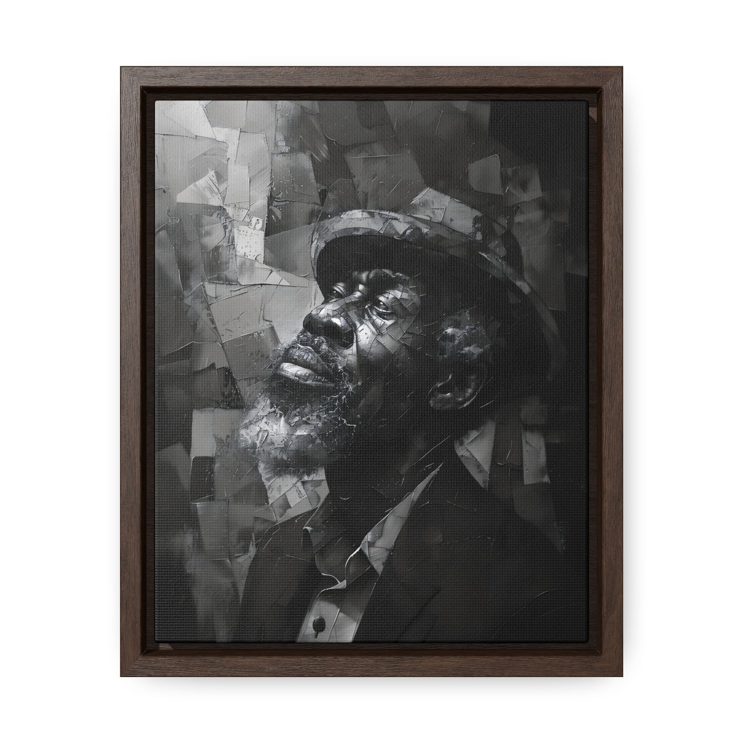 Gratitude's Whisper ተመስገን አምላኬ - Framed Canvas b&w Wall Art