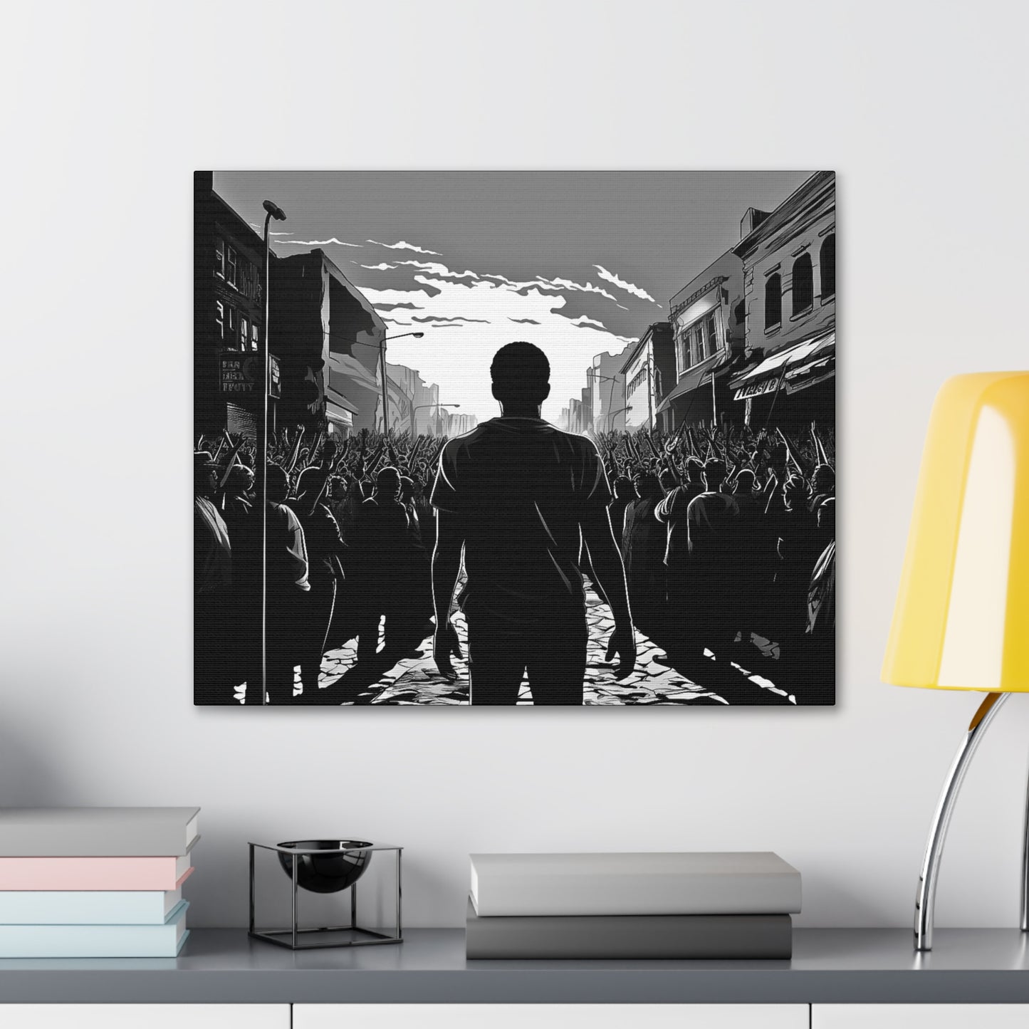 ሳይደፈርስ አይጠራም - Canvas b&w Wall Art