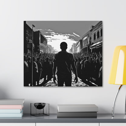 ሳይደፈርስ አይጠራም - Canvas b&w Wall Art
