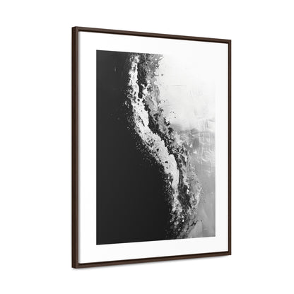 Yin Yang Shore - Framed Canvas b&w Wall Art