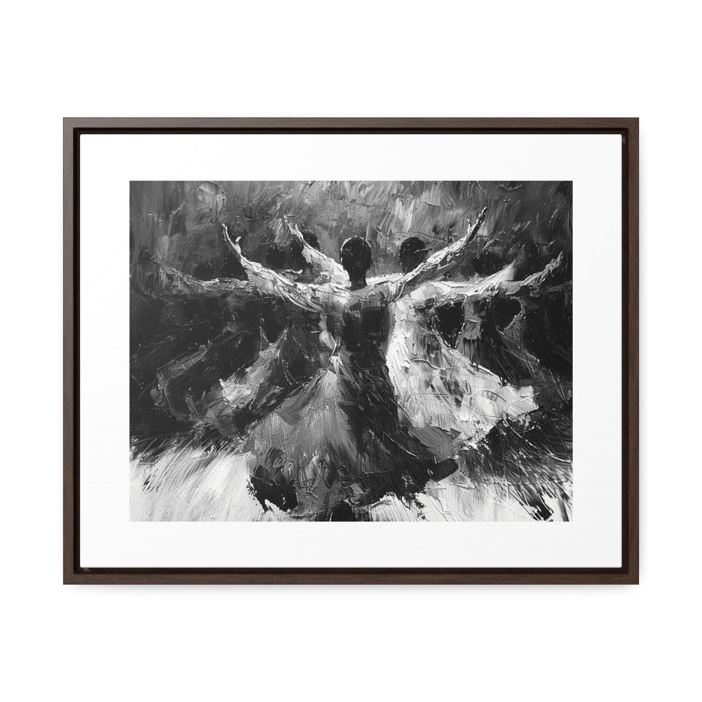 Hearts Wide and Lifted - Framed Canvas b&w Wall Art