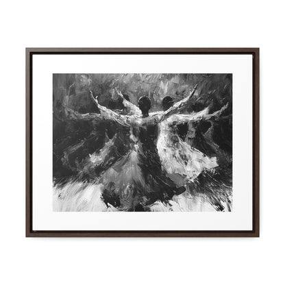 Hearts Wide and Lifted - Framed Canvas b&w Wall Art