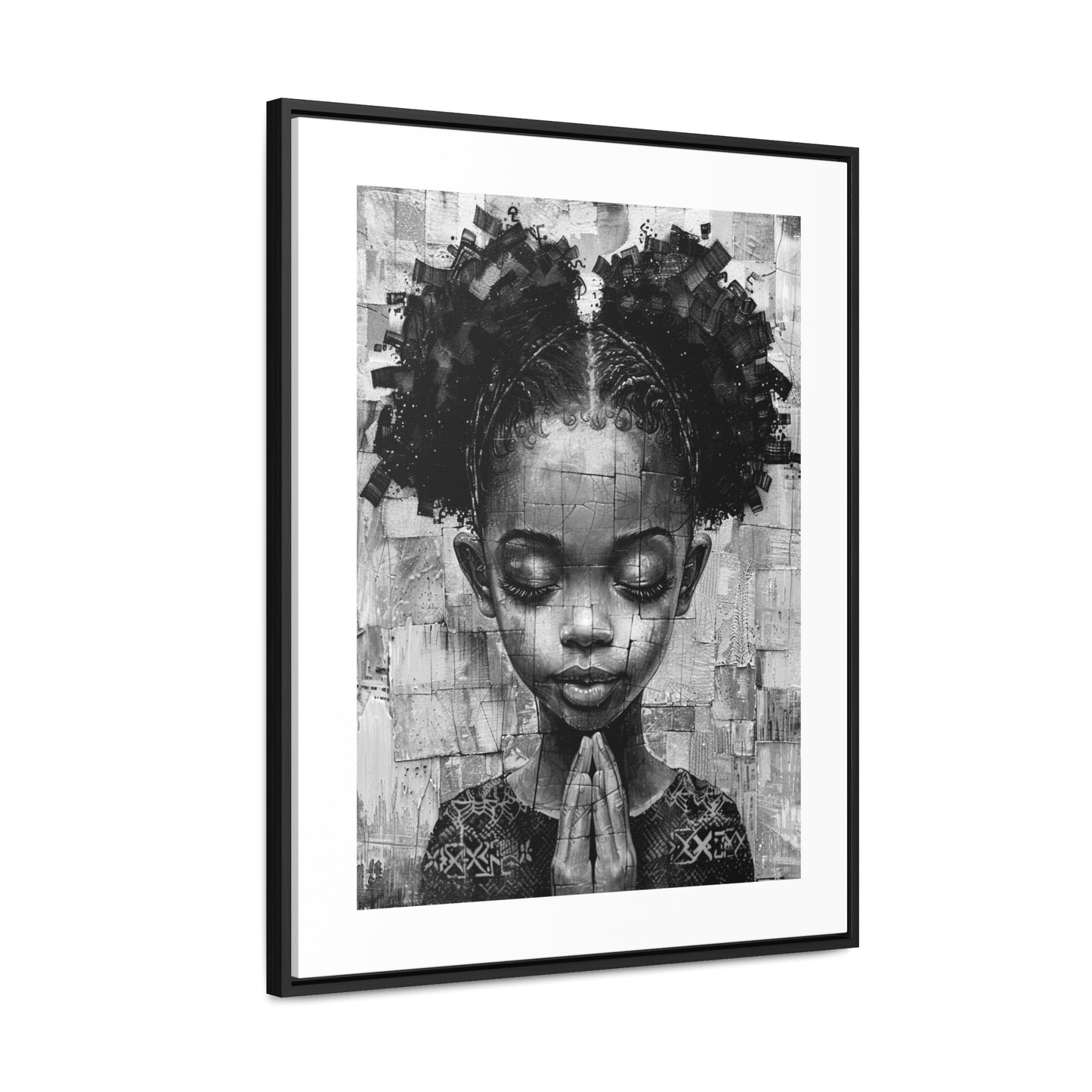Whispers of Hope - Framed Canvas b&w Wall Art