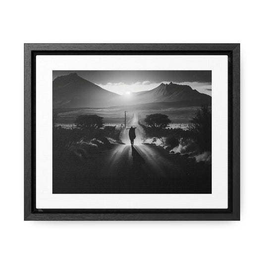 'Not without purpose' - Framed Canvas b&w Wall Art