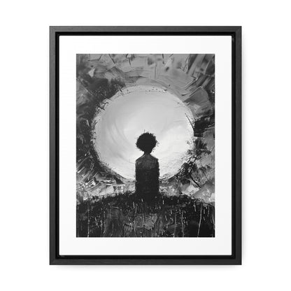 A Dawn of Promise - Framed Canvas b&w Wall Art