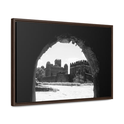 Through the Lion's Jaws - Framed Canvas Photography b&w