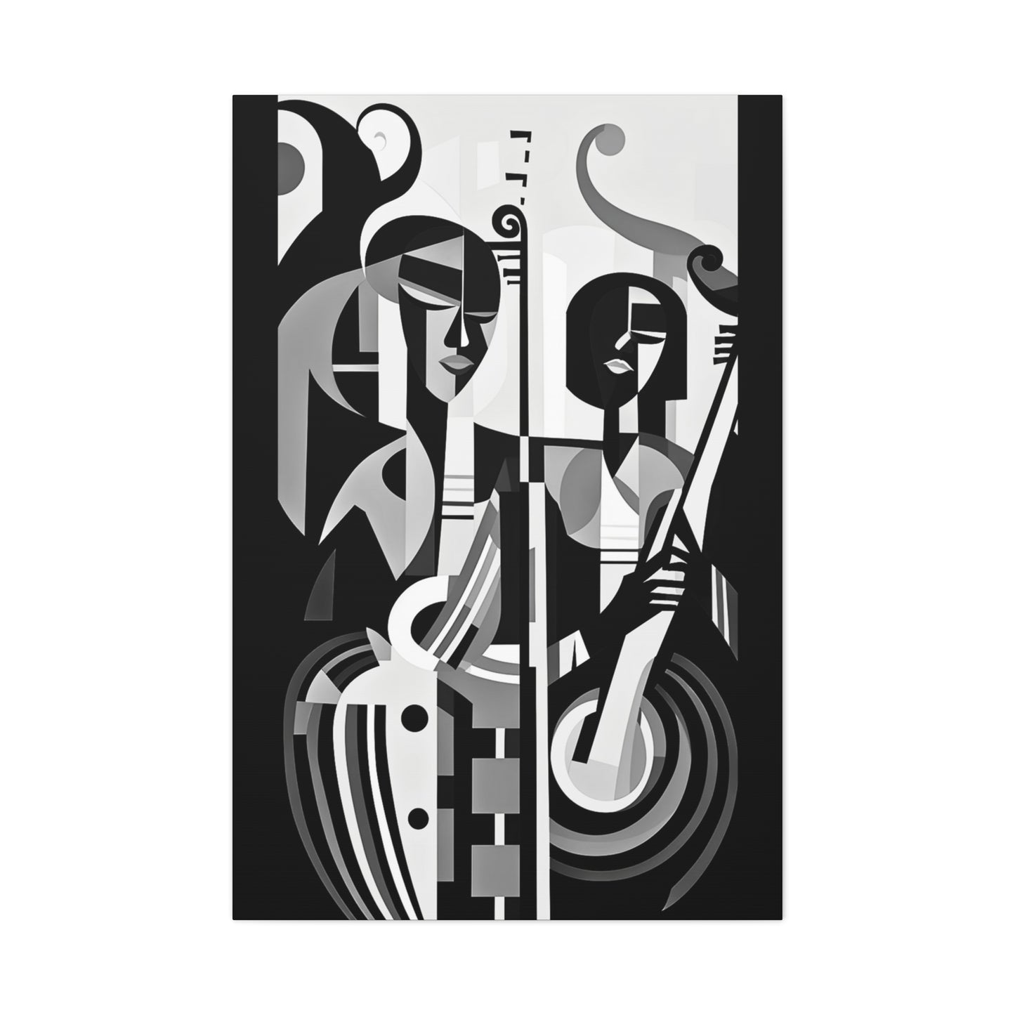 The Melodic Duo - Canvas b&w Wall Art
