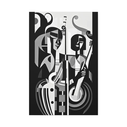 The Melodic Duo - Canvas b&w Wall Art