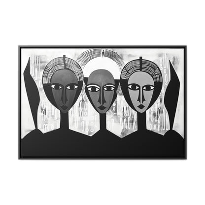 Guardian Angels - Framed Canvas b&w Wall Art