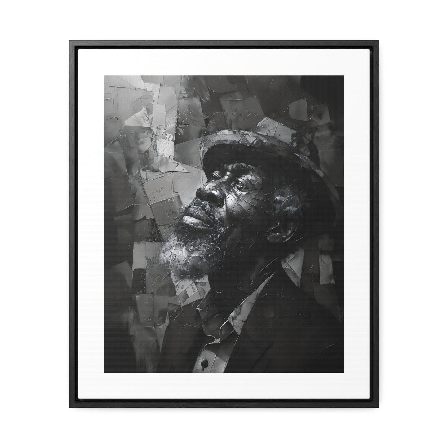 Gratitude's Whisper ተመስገን አምላኬ - Framed Canvas b&w Wall Art