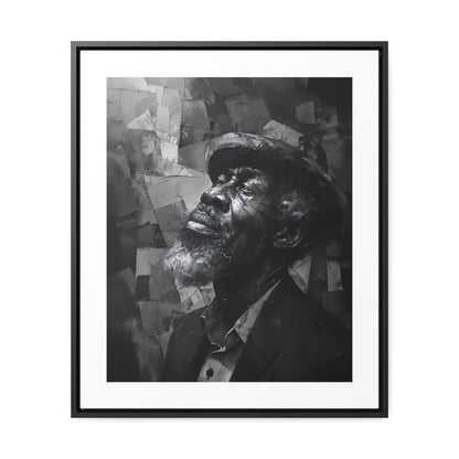 Gratitude's Whisper ተመስገን አምላኬ - Framed Canvas b&w Wall Art