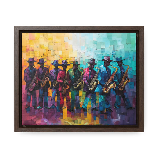 Sax Clan Harmony - Framed Canvas Wall Art