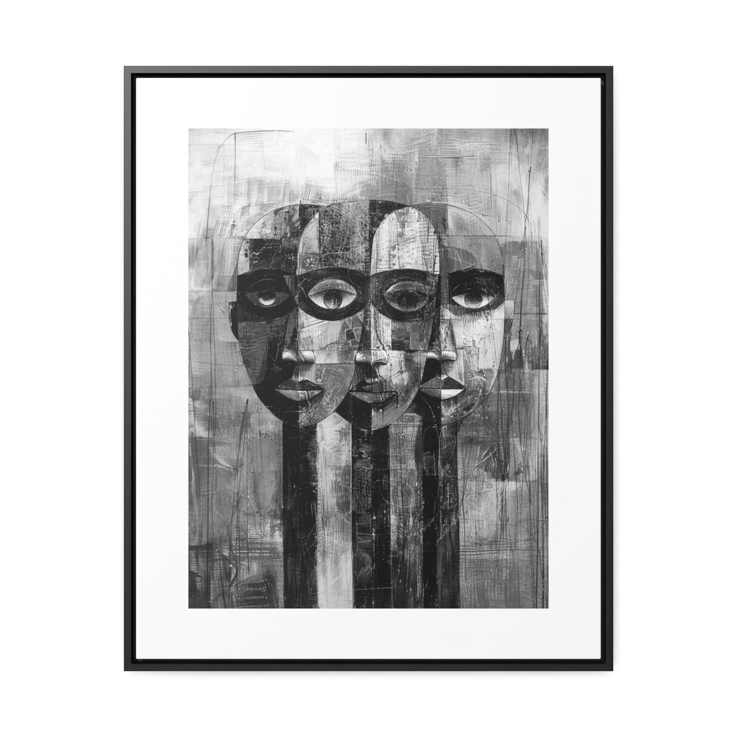 Beneath the Veil - Framed Canvas b&w Wall Art