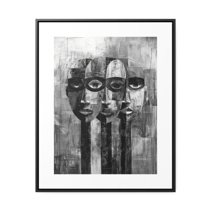 Beneath the Veil - Framed Canvas b&w Wall Art