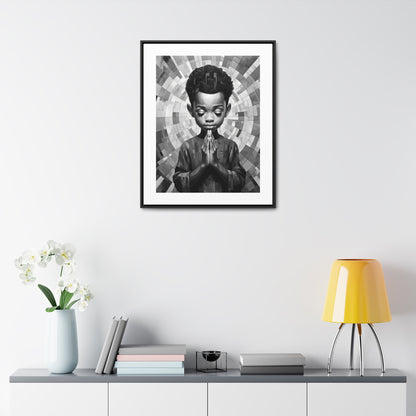 Radiance of Grace - Framed Canvas b&w Wall Art