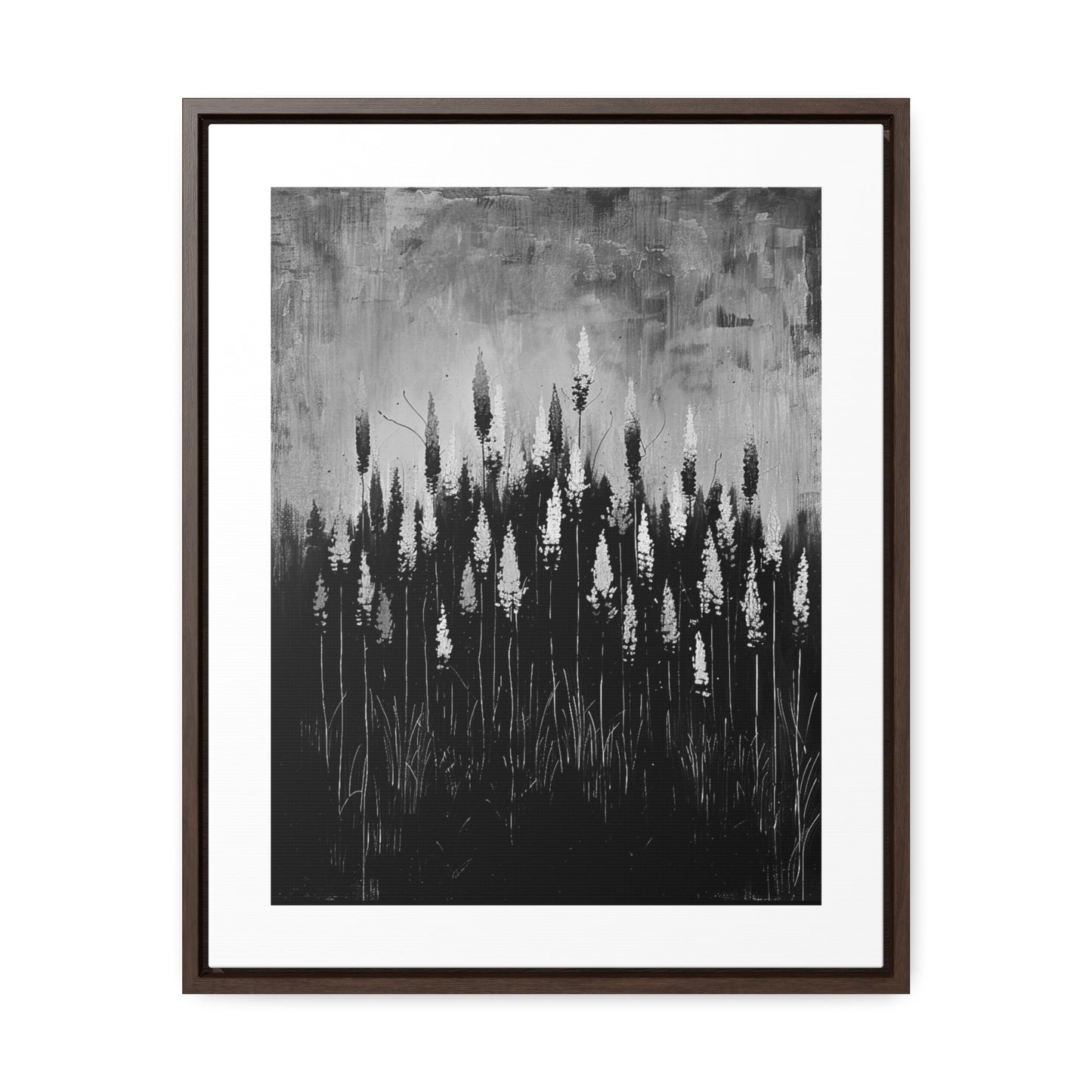 The Calm Before the Bloom - Framed Canvas b&w Wall Art